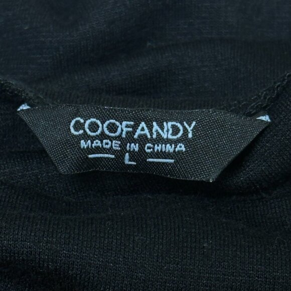 Coofandy Long-Sleeve Turtleneck L Black Polyester Spandex Stretch Comfort - Picture 2 of 3
